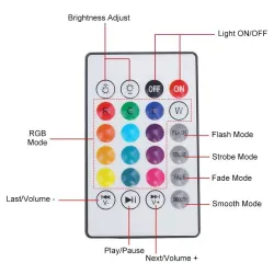 E27 - RGB LED bulb with wireless Bluetooth speaker - remote control - 110V-220V 6WE27
