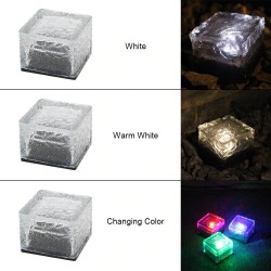 Glassteen - ijsblokje - kristal tuinlicht - nachtlampje - solar - 4 stuksSolar verlichting