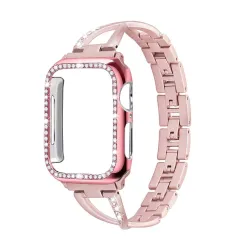 Roestvrijstalen band en beschermhoes met kristallen voor Apple Watch 5/4/3/2/1Accessoires