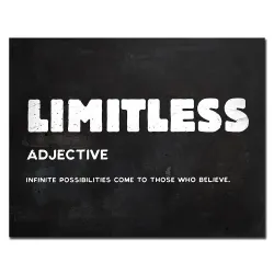 LIMITLESS - inspirerende quote - muurposter - canvasPlaten & Borden