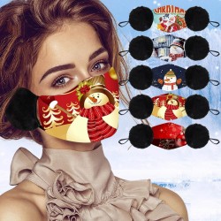 2 in 1 - Gesichts- / Mundmaske / Ohrenschützer - waschbar - Weihnachtsdruck
