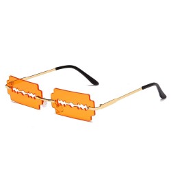 Vintage metalen zonnebril - UV400 - in de vorm van een scheermesjeZonnebril