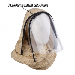 Transparant volgelaatsmasker met sjaal en ritssluiting