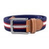 Braided belt with metal buckle