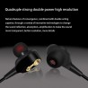 Wired earphones - earpods - high bass - dual drive - with microphone - 3.5mm