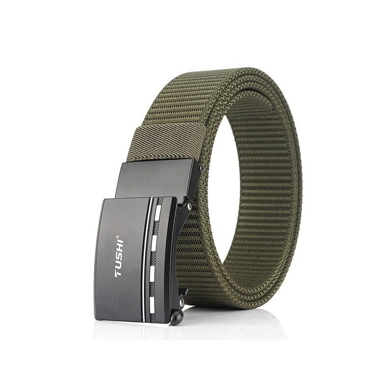 Military nylon belt with metal buckle