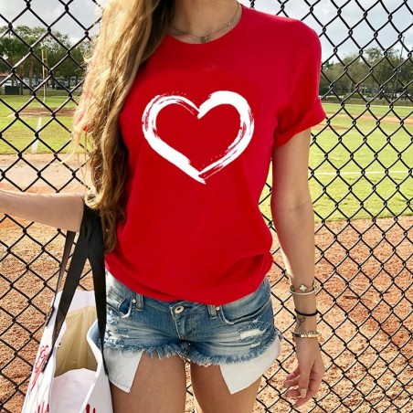 T-shirt met hartjesprint - korte mouwBlouses & overhemden