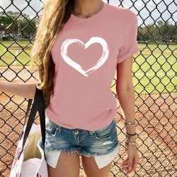 T-shirt met hartjesprint - korte mouwBlouses & overhemden