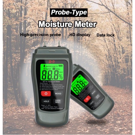 MT-18 - grey - digital tester - wood / paper moisture meter - wall moisture sensor - tester