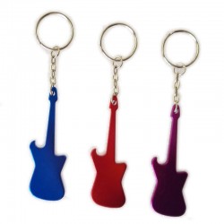 Bottle opener with keychain - metal guitarBar supply