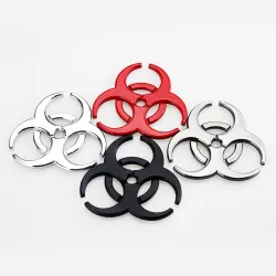 3D biohazard - metal emblem - car stickerStickers