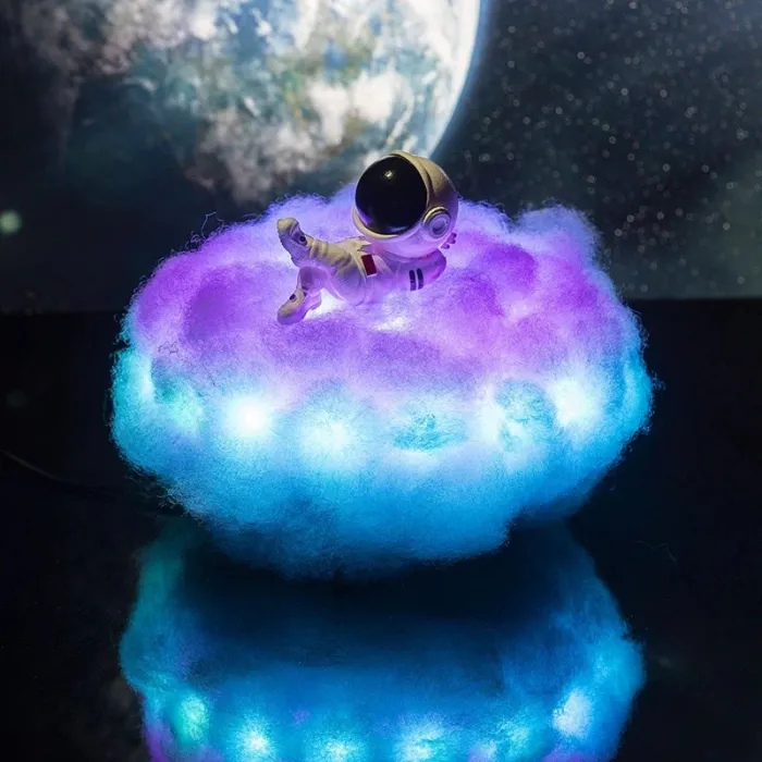 Cloud & astronaut - nachtlampje - regenboogeffect - LED - USBVerlichting