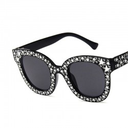 Retro vierkante zonnebril - met kristallen - UV400Zonnebril
