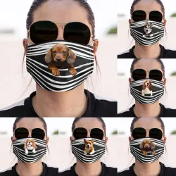 Beschermend gezicht / mondmasker - herbruikbaar - hondenprintMondmaskers