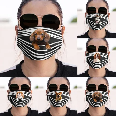 Beschermend gezicht / mondmasker - herbruikbaar - hondenprintMondmaskers