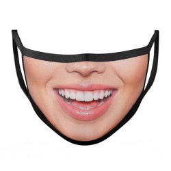 Protective mouth / face mask - reusable - cotton - mouth print