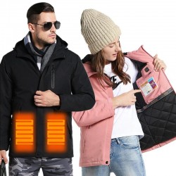 USB - heated thermal jacket with hood / zippers - waterproofJackets