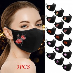 Gezicht / mond beschermend masker - herbruikbaar - katoen - bloemenprint - 3 stuks