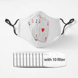 Beschermend mond / gezichtsmasker - PM2.5 filters - herbruikbaar - speelkaarten azenMondmaskers