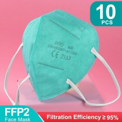 FFP2 - KN95 - PM2.5 - antibacterieel beschermend mond- / gezichtsmasker - 5-laags - herbruikbaar - 10/50/100 stuks