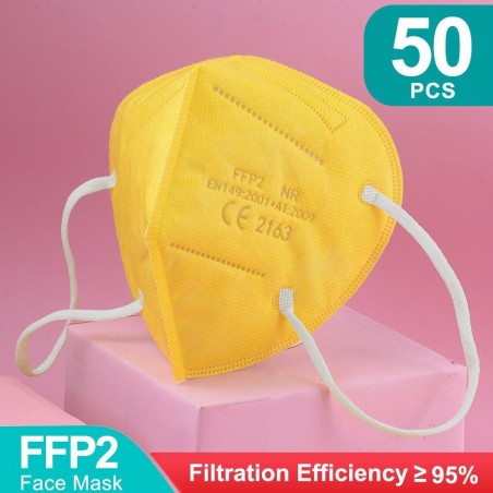 FFP2 - KN95 - PM2.5 - antibacterieel beschermend mond- / gezichtsmasker - 5-laags - herbruikbaar - 10/50/100 stuks