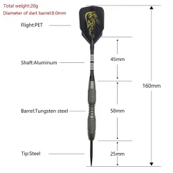 Dragon embleem - professionele harde darts - stalen punt - 16cm - 3 stuksPuzzels & spellen