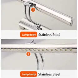 Moderne badkamerspiegellamp met schakelaar - LED lamp - RVS - waterdicht - 220V - 7W - 9WWandlampen