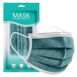 Mond- / gelaatsmasker - antibacterieel - wegwerpbaar - groen - 10-100 stuksMondmaskers