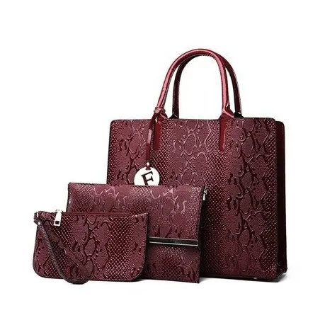 Modieus leren slangenpatroon - schouder- / crossbodytas - 3 stuksSets