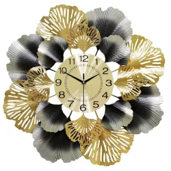 Ginkgo blad - luxe wandklok - quartz - 60cmKlokken