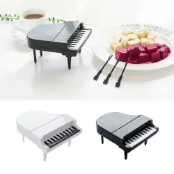 Pianovormige fruit / snacks vorken - tandenstokers - 9 stuksBestek
