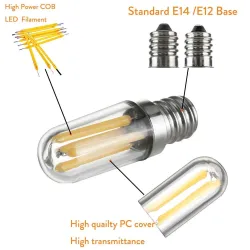 E14 - E12 - 1W - 2W - 4W - LED - fridge / freezer mini bulb - dimmableE14