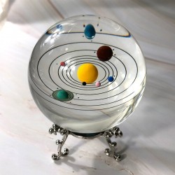 Kristallkugel des Sonnensystems - ein Modell von Miniaturplaneten - eine Glaskugel - 80mm