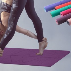 Yogamatte mit Positionslinien - Fitnessstudio - Pilates - Fitness - rutschfeste Sportmatte