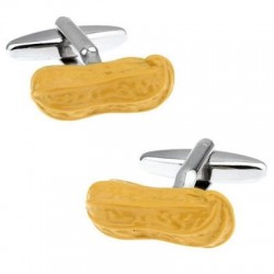 Gele pinda's - manchetknopen - 2 stuks