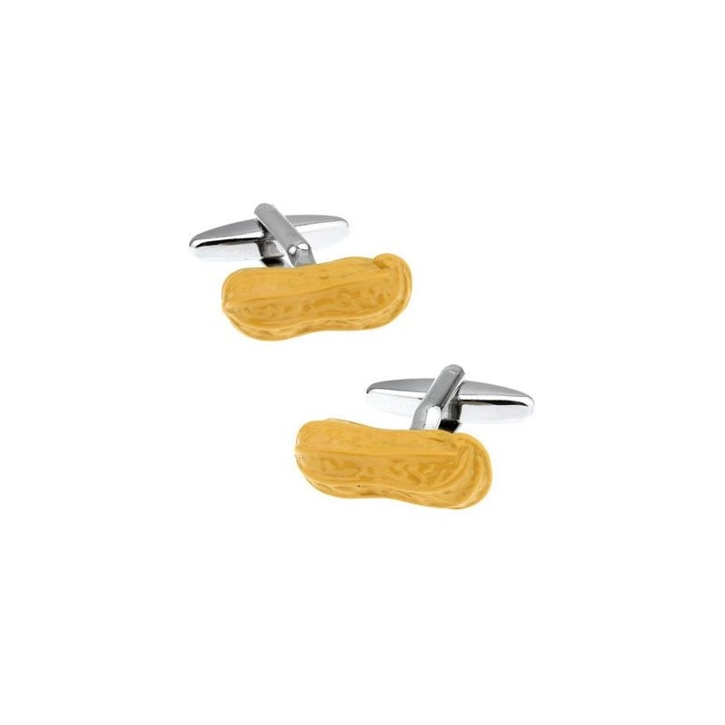 Gele pinda's - manchetknopen - 2 stuks