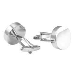 Silver round cufflinks - 2 pieces