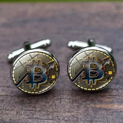 Cryptocurrency - ronde manchetknopen - 2 stuksManchetknopen