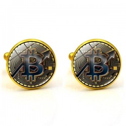 Cryptocurrency - round cufflinks - 2 pieces
