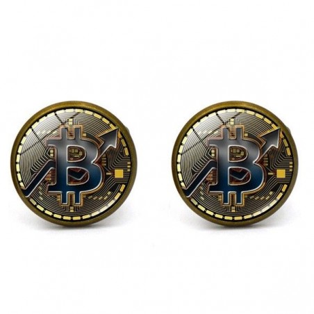 Cryptocurrency - round cufflinks - 2 pieces