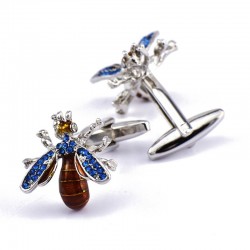 Blue crystal bee cufflinks - 2 piecesCufflinks