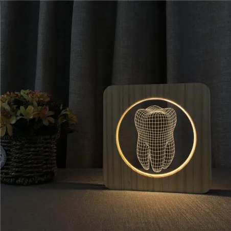 3D tandvormige nachtlamp - LED - USBVerlichting