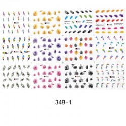 Nail art stickers with feathers - 12 piecesNail stickers