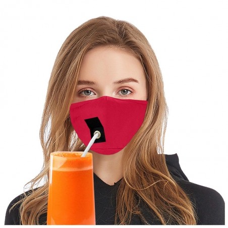 Mond / gezicht beschermend masker - herbruikbaar - met rietje om te drinken