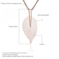 Grote kristallen blad hanger - kettingHalskettingen
