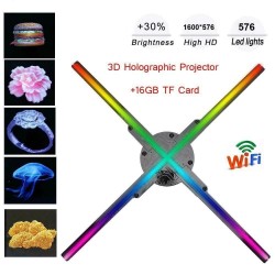 3D-Hologrammprojektor - Display - Lüfterflügel - 576 LED - WiFi / PC-Steuerung - 56 cm
