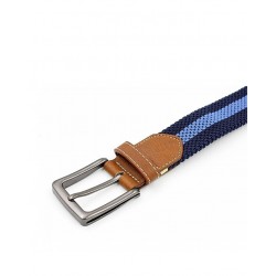 Braided belt with metal buckle