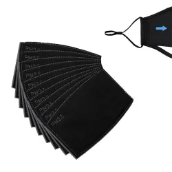 PM 2.5 - gezichtsmaskerfilters - 5-laags - actieve kool - 12 * 8cm - 1 - 5 - 50 stuks - zwartMondmaskers