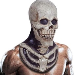 Eng skeletmasker - met stuk borstbeenderen - latex - vol hoofdMaskers