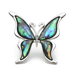 Butterfly with a colored shell - a metal broochBrooches